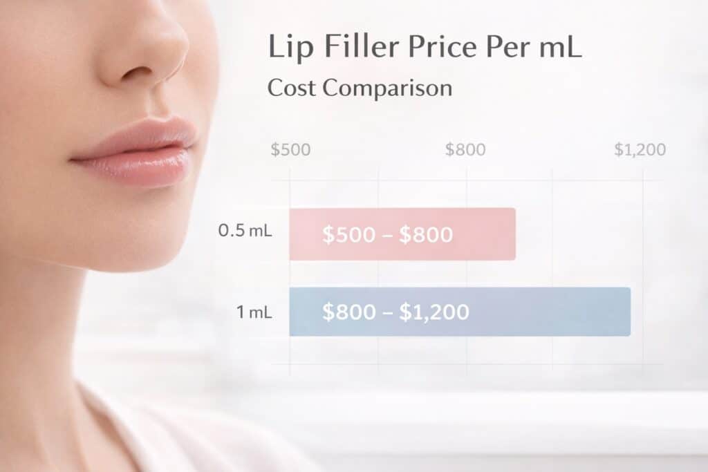 Lip Filler Price Per ML (2026): Average Cost, 0.5ml vs 1ml & Full Pricing Guide