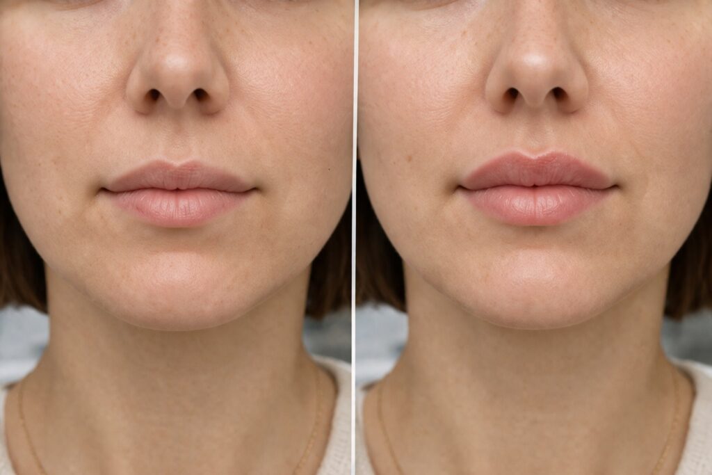 lip flip before and after natural results upper lip enhancement