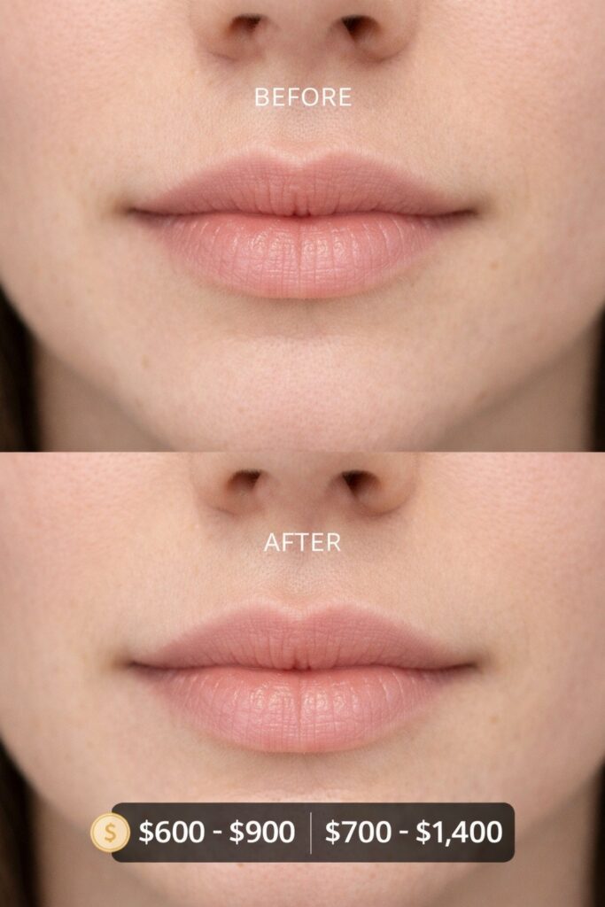 lip filler before and after results Los Angeles natural enhancement