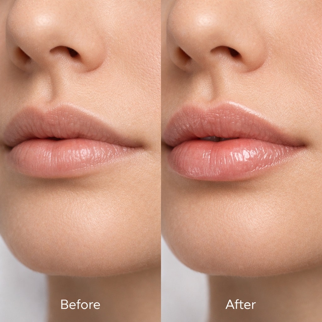 lip filler before and after natural results comparison lips enhancement clinic