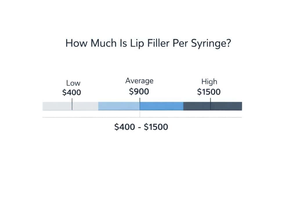 how much is lip filler cost per syringe chart showing average lip filler prices