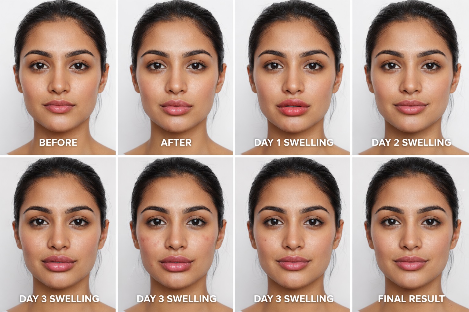 lip filler healing process day by day swelling reduction timeline