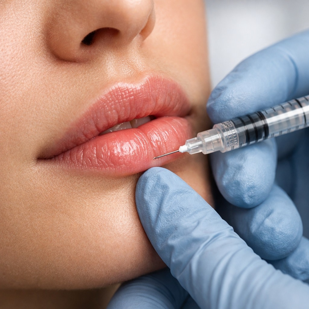 lip filler injection procedure near me close up lips hyaluronic acid treatment clinic