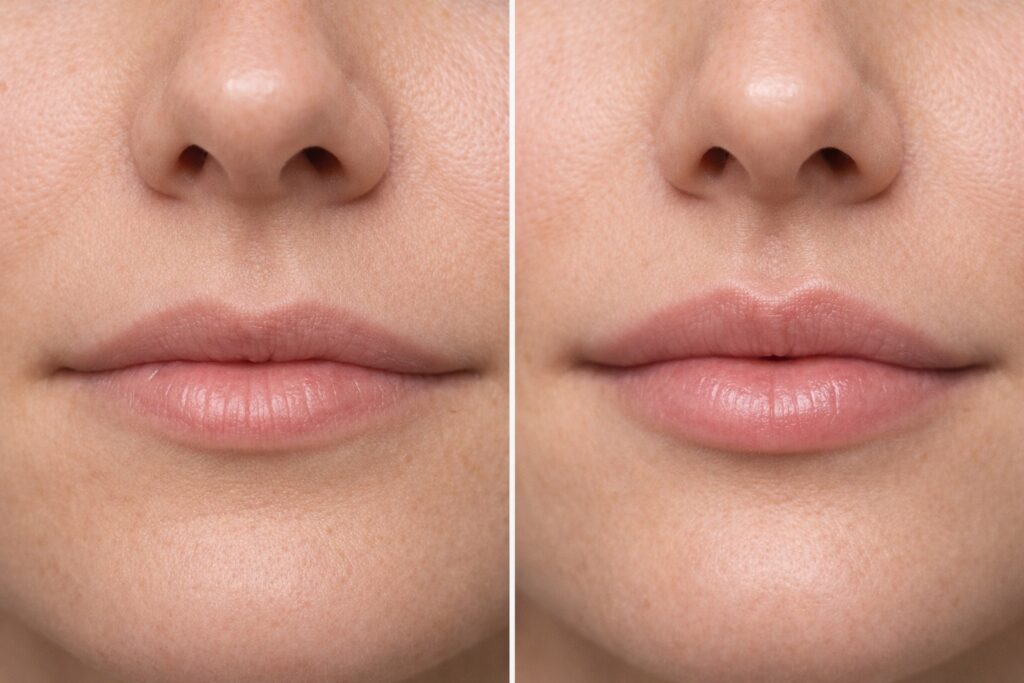 lip flip before and after close up natural upper lip enhancement results