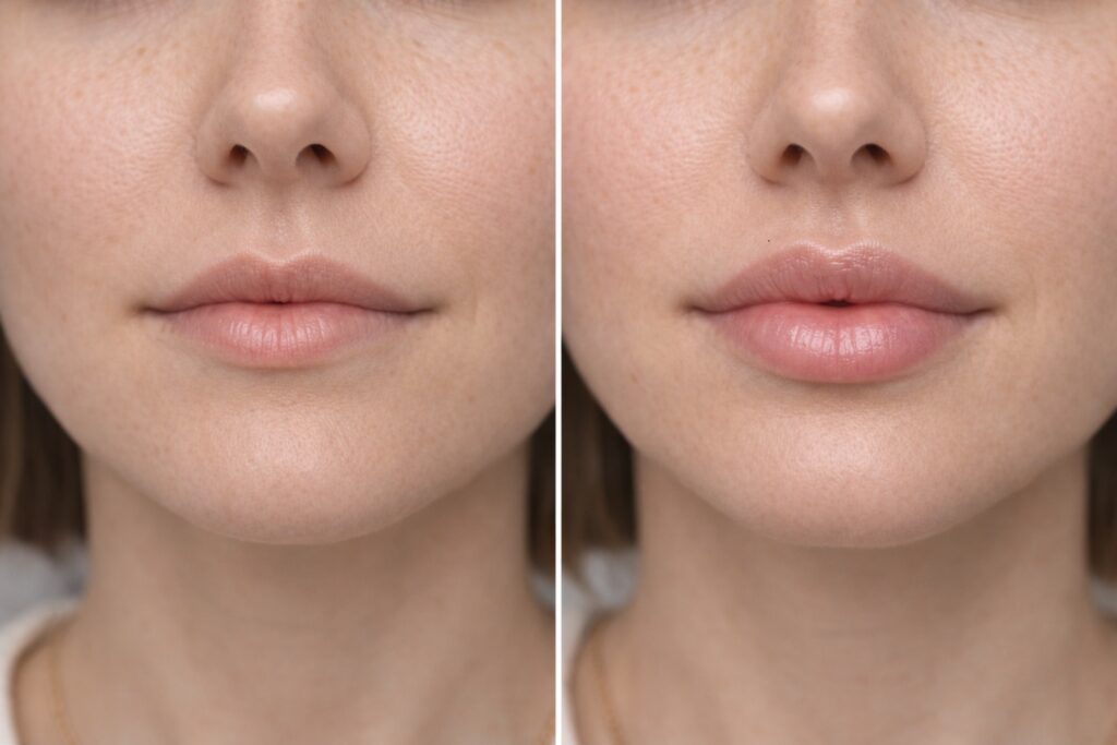 lip flip vs lip filler before and after comparison natural results difference