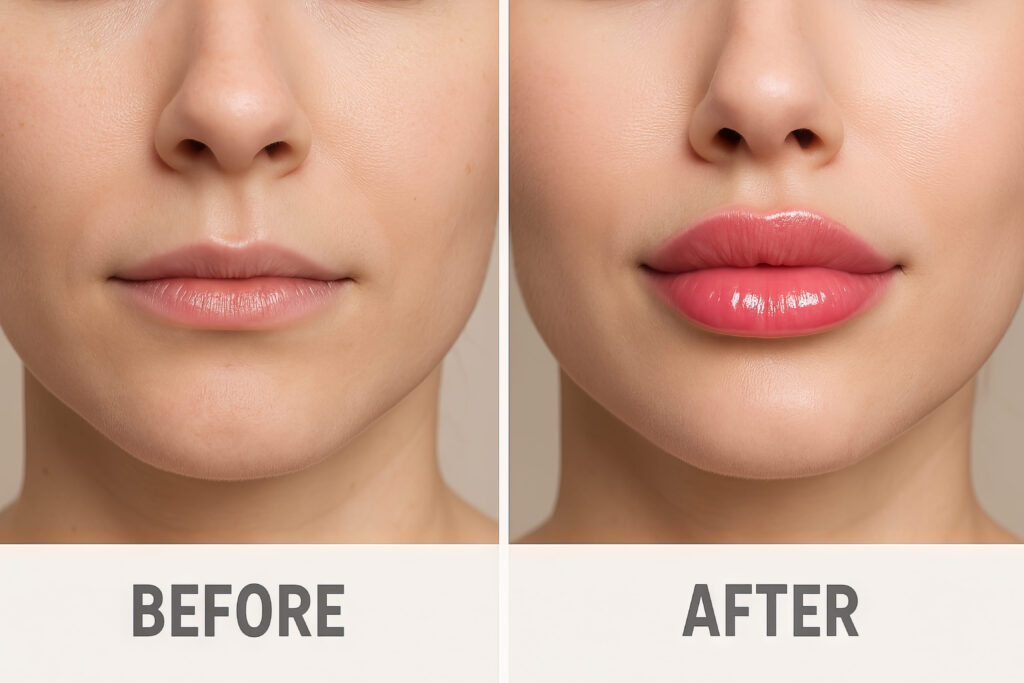 lip plumper injection before and after