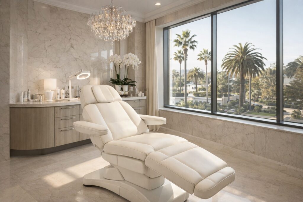 luxury aesthetic clinic Los Angeles lip filler treatment environment