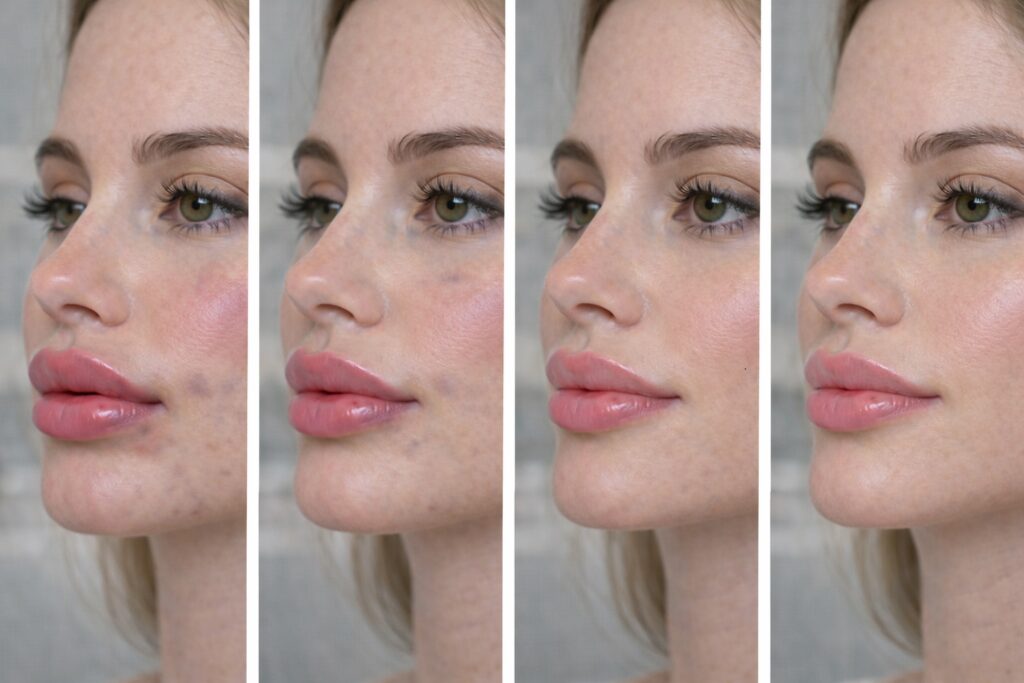 russian lip filler healing stages day by day same woman swelling to natural result