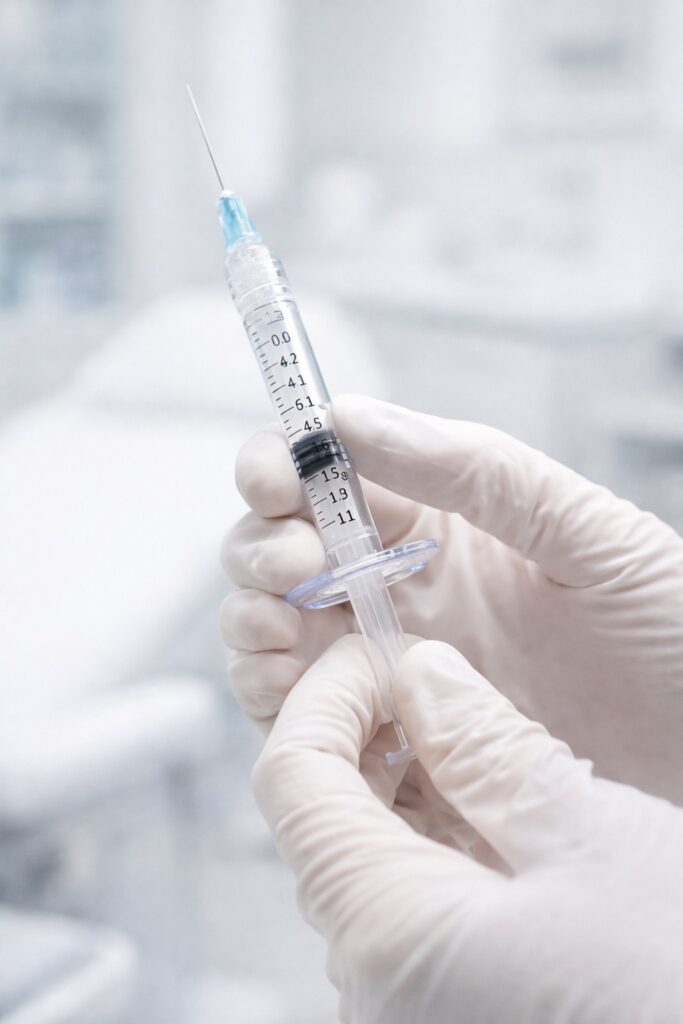 swedish lip filler syringe close up hyaluronic acid injection preparation clinical setting aesthetic treatment