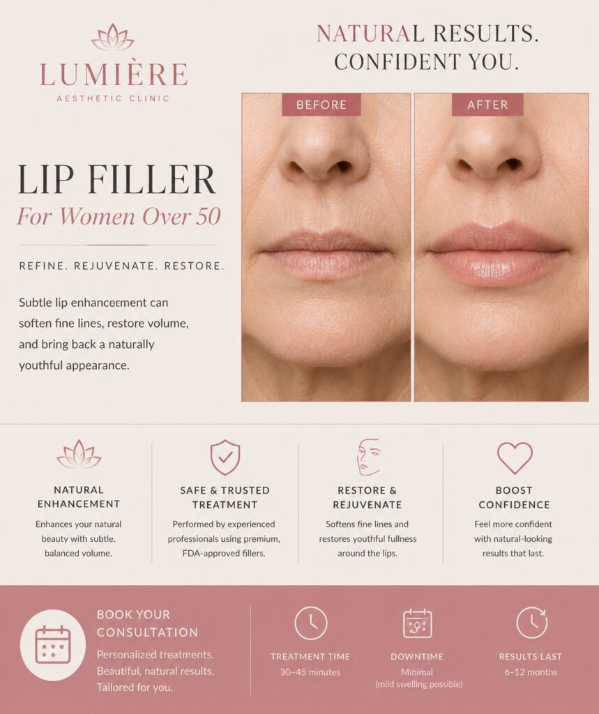Lip filler over 50 before and after natural rejuvenation